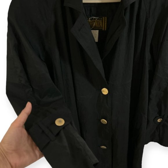 Vintage Forenza Black Rain Jacket Overcoat Size 12 - Picture 3 of 7